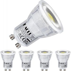 Kaleidoscope-Ampoule Led Mini Gu10 Lumière Du Jour 5000k, 4.5w Remplace Halogène 40w, Lot De 4, 360lm Led Éclairag Sans Scintillement, Angle De Faisceau 38°, Mr11 Non Dimmable Ac 230v Court [Q2517] - Neuf