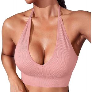 Soutien-Gorge De Sport Pour Femme Push Up Fitness Soutiens-Gorge De Sport Rembourr&eacute; Avec Rembourrage Amovible, Soutien Fort Pilates Crop Tops Gym V&ecirc;tements De Yoga Pour Gymnastique De Course - Neuf