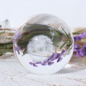 Hjlian Boule De Verre Transparente En Cristal De Pissenlit, Decoration Pour La Maison Ou Le Bureau, Cadeau Febgshui - Neuf