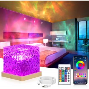 Aurore Projecteur Ciel Etoile, 16 Couleurs Lampe &Agrave; Vagues Usb, T&eacute;l&eacute;commande/App/Minuterie Lampe Projecteur Aurore Bor&eacute;ale, Effet D'ondulation De L'eau 3d, Enfant Decoration Pour Chambre - Neuf