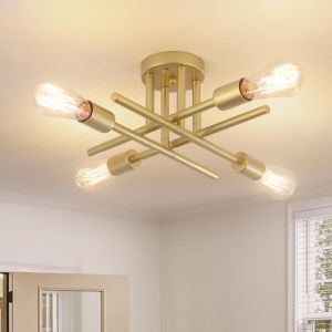 Ulteronixshop-Plafonnier Industriel 4 Lumi&egrave;res,Luminaires Int&eacute;rieur,&Eacute;clairage De Plafond,Luminaire Salon,Diam&egrave;tre 47cm,Plafonnier Cuisine De Plafond Pour Salon Cuisine Salle &Agrave; Manger Chambre - Neuf