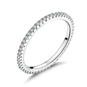 S925 Bague De Mode En Argent Sterling Pour Femmes-Simple Diamond Design - Neuf