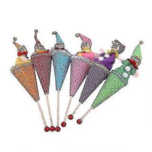 6pcs Rétractable Clown Souriant Jouet Poupée Drôle Télescopique Cache-Cache Jouer Bâton Poupée En Peluche Jouet - Neuf