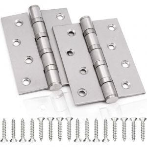 Bisagra De Puerta De Acero Inoxidable, 2 Piezas, Bisagras Plegables De Acero Inoxidable De 3 Mm De Grosor, Para Puertas Interiores Sólidas (Plateadas) - Neuf