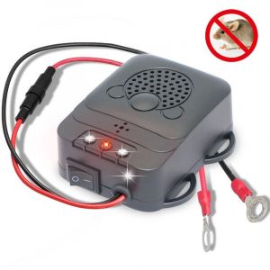 Répulsif à ultrasons pour voiture, répulsif électronique anti-rats et belettes avec lumières stroboscopiques LED pour voiture, grange et cuisine - Neuf