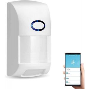 Alarme avec détecteur de mouvement Wi-Fi : sécurité domestique intelligente avec alertes en temps réel, détection des animaux et contrôle facile via application - Neuf