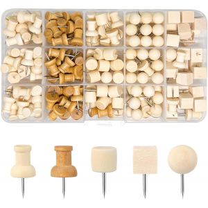 ChenQuanSarl-Lot De 200 Puna s Pour Tableau D'Affichage, 5 Types De Puna s Pour Tableau D'Affichage, Tableau En Liège Avec Boîte En Plastique, Puna s Pour Affiches, Photos, Calendriers, Itinéraires - Neuf