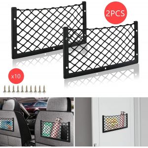 Réseau de stockage pour coffre de voiture, pack de 2, 36 x 18 cm, voiture, caravane, bateau, et à la maison (avec vis) - Neuf
