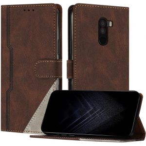 Kal-Étui Pour Xiaomi Pocophone F1, Housse En Cuir Pu Avec [Protection Antichoc Tpu] [Fonction Support] [Porte-Cartes ] Antichoc Magnétique Coque Pour Xiaomi Pocophone F1 - Marron - Neuf