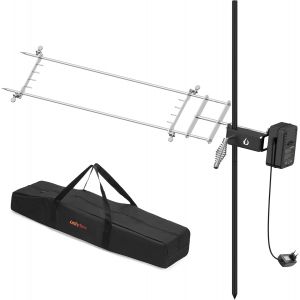 Ulteronixshop-Onlyfire Campfire Rottisorie, 155.3 cm Hauteur R&eacute;glable, avec Sac de Rangement, Facile &agrave; Assembler, Gril de Camping pour Foyer en Briques, Feu Ouvert, Barbecue Ext&eacute;rieur - Neuf