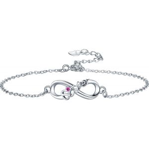 Asas456-Lydreewam Bracelet S?ur Argent 925 Pour Femme Fille Bracelet C?ur Infini Cadeau Pour S?urs Meilleure Amie Amitié Anniversaire,Réglable 16+3cm - Neuf