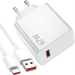 SUBZONAL-67W Chargeur Rapide USB pour Redmi Note 13 Pro 5G/ 12 Pro/ 11 Pro,Chargeur Turbo avec 6A C&acirc;ble USB C pour Xiaomi Redmi 14/13/12/11 Ultra/12 Lite/12X,Poco M6 Pro/Poco X6 Pro 5G/ Poco X6/ Poco - Neuf