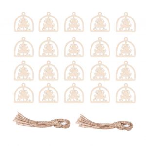 2set De Buis Arbre Creux De La Pendaison De Petits Ornements D&eacute;coratifs De L'artisanat Pour La D&eacute;coration De Festival - Neuf