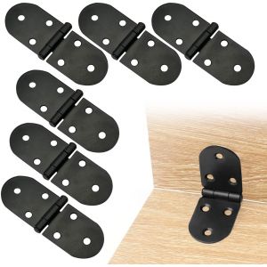 6 Morceaux De Charni&egrave;res Pliables, Composition De Meubles, 180 Degr&eacute;s Flip-Hardhes, Accessoires De Quincaillerie De Meubles, Adapt&eacute;s Aux Portes De L'Armoire Et Aux Tables De Pliage. - Neuf