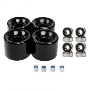 Roues De Skateboard Avec Roulements Roues De 60mm Set De 4 Noir Housse Noir - Neuf