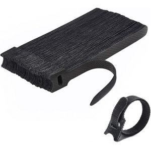 (Noir) Attaches De Câble [50 Pcs], Attaches De Câble, Réutilisable, Attaches De Câble, Câble De Ranger L'organisateur, Pour Attacher Les Câbles, Les Manches, Les Pc, Les Fils,Les - Neuf