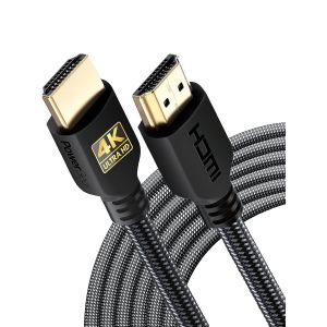 C&acirc;ble Hdmi 4K De 6 M | Haute Vitesse, En Nylon Tress&eacute; Et Connecteurs Plaqu&eacute;s Or, 4K @ 60Hz, Ultra Hd, 2K, 1080P, Compatibilit&eacute; Arc & Cl3 | Pour Ordinateur Portable Et Bien Plus Encore - Neuf