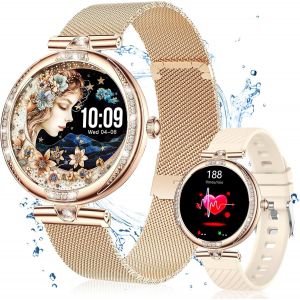 Montre Connect&eacute;e Femmes Avec Appel Bluetooth, Smartwatch Femme Avec Moniteur De Spo2/Cycle Menstruel/Fr&eacute;quence Cardiaque/Sommeil, Ip68 &Eacute;tanche/Modes Sportifs Multiples, Pour Ios An[MON8300279] - Neuf