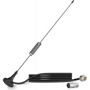 Antenne Radio Dab FM Interieur 75 ohm Base Magn&eacute;tique Compatible avec Amplifi&eacute;e R&eacute;cepteur Cha&icirc;ne St&eacute;r&eacute;o Sintonizzatore HiFi - Neuf