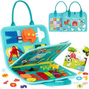 ERYI-Busy Board 9 En 1 Jouet Montessori/Éducatifs 2 Ans, Pour Fille De 3 Ans, Tableau D'Activités Apprendre Compétences De Vie Pour Enfant 2 3 4 Ans - Neuf