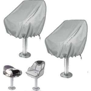 Paquet De 2 Housse De Siège De Bateau Extérieur Imperméable À L'eau Piédestal Ponton Capitaine Bateau Banc Chaise De Siège Housse Oxford Tissu Chaise De Barre Szrh A-F - Neuf