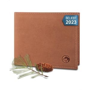 Portefeuille Homme En Cuir 'Norge' &iquest; Tri-Fold &iquest; Blocker Rfid &iquest; 6 Compartiments Pour Cartes,Carte D'Identit&eacute;,Grande Poche Suppl&eacute;mentaire,Compartiment Pour Billets,Petite Monnaie &iquest; Whisky - Neuf