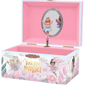 Boîte à Bijoux Musicale pour Filles - Boîte à Musique Fée pour Enfants avec Miroir, Cadeaux d'Anniversaire pour Petites Filles, Boîtes à Bijoux pour Enfants de 3 à 10 ans - 15,2 x 11,8 x 8,9 cm - Neuf
