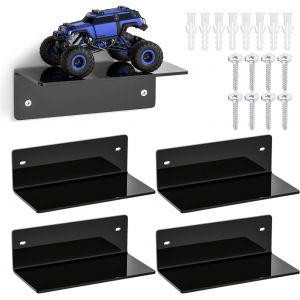 CAUC-4 en 1 &Eacute;tag&egrave;re Murale Petite &Eacute;tag&egrave;re Murale Tablettes Murales en Acrylique Renforc&eacute; &Eacute;pais, L&eacute;ger R&eacute;sistant Facile &agrave; Nettoyer, 4 Panneaux Mural 20cm Multifonction pour Cuisine Salle de Bain Burea - Neuf