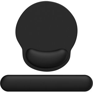 JGD-Tapis de Souris Support de Repose-Poignet, Tapis Souris Ergonomique en Gel, Tapis de Souris Frais pour Gamer, Repose Poignet Souris avec Base en PU antid&eacute;rapant (Noir Kit) - Neuf