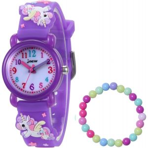 Kalanka-Montre Pour Enfants Fille, Dessin Animé 3d Montre Bracelet En Silicone Éducative Mouvement À Quartz 3atm/30m Étanche Montre Cadeau Pour Filles De 3 Ans À 10 Ans - Neuf