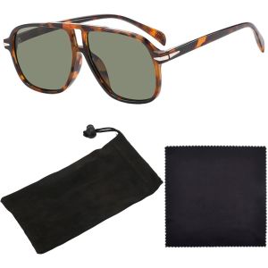 Ensemble De Lunettes De Soleil Rétro Pour Homme Et Femme, Lunettes De Soleil Rectangulaires Vintage Des Années 70, 80, Teintées, Avec Étui À Lunettes Et Chiffon De Nettoyage, Pour Conduite En - Neuf