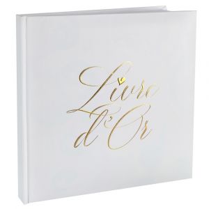 LIVRE D'OR CARTON PETIT CUR OR 20P 24CM BLANC - Neuf