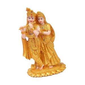 Inde Radha Krishna Figurine Statue Réaliste Décoratif 4x3x74inch Autel Sanctuaire Décor pour Bonsaï De Jardin Décor Traditionnel - Neuf