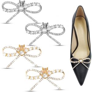 Jum-Bijoux De Chaussures,4 Pièces De Métal Détachable Arc Clip Haut Talon Chaussures De Mariage Décorations Chaussures Fleurs Haut Chaussures Accessoires - Neuf