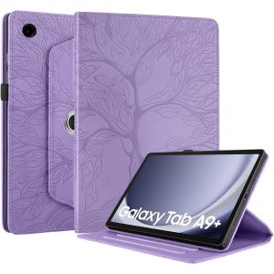 Case For Samsung Galaxy Tab A9+/A9 Plus 11 Inch 2023 Sm-X210/X215/X216 Case Stand 360 Degree Rotating Pu Leather Protective Wallet Case Tablet Case Galaxy Tab A9+ 11 Inch 2023 Purple - Neuf