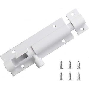 1pcs 3 Dans Les Boulons S&eacute;curit&eacute; Glissi&egrave;re Verrou Verrou Barillet Boulon Alliage D'aluminium Fort - Avec Vis (Blanc) - Neuf