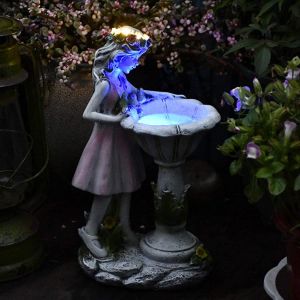 Décoration De Jardin - Grande Lampe Solaire - Jardin - Fée De Fleurs - Décoration De Jardin - Résine - Fleur - Lumière Solaire - Résine - Fille - Extérieur - Villa De Jardin - Décoration De Jardin - Neuf