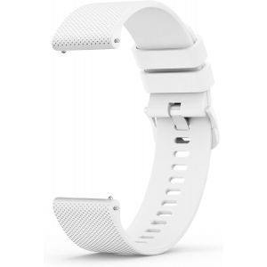 20mm Bracelet De Montre En Silicone, Souple Bracelet De Replacement En D&eacute;gagement Rapide Avec Boucle En M&ecirc;me Couleur Homme Femme 20mm, Blanc - Neuf