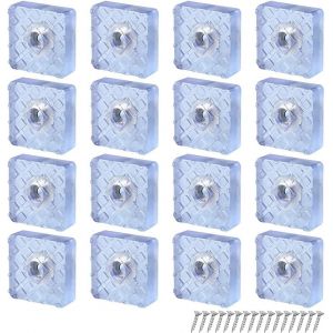 YEMAESRE-16Pièces Blanc Patins Antidérapants En Caoutchouc De Protection Pied De Cha Patins Protection Pied Jambe Meubles Forme Carrée Pour Cha Canapé Patin De Cha Carrés(30 * 30 * 10Mm) - Neuf