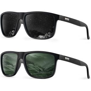Lot De 2 Paires De Lunettes De Soleil Polarisées Pour Homme Avec Protection Uv - Neuf