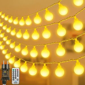 Jgd-Guirlande Lumineuse Led Aliment&eacute;e Par Secteur - 23 M - Blanc Chaud - Avec Prise Pour L'ext&eacute;rieur Et L'int&eacute;rieur - &Eacute;tanche Ip65 - Avec T&eacute;l&eacute;commande &Agrave; Intensit&eacute; Variable - Id&eacute;ale Pour La Chambre, N - Neuf