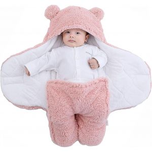Couverture D'emmaillotage Unisexe Pour Bébé, Nid D'ange, Gigoteuse À Capuche Pour Nouveau-Né - Rose - S (0-3 Mois) - Neuf