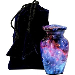 Yemaesre-Urns Urne Souvenir ¿ Joli Univers Cosmique Galaxie ¿ Petite Urne Souvenir Pour Cendres Humaines Avec 1 Sac En Velours ¿ Mini Urne Souvenir (3 Cu.In) - Neuf