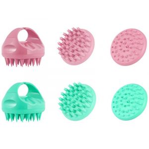 Ensemble De Brosses De Massage Du Cuir Chevelu 3 En 1 En Silicone &iquest; Rose Et Vert, Pour Le Lavage, Le Massage Et La Douche Des Cheveux - Neuf