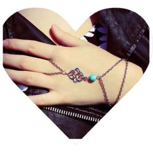 Eryi-Boho Bracelet Esclave Turquoise Bague En Argent Bracelet Poignet Bracelet Doigt Turquoise Bracelet Chaîne À La Main Minimaliste Bijoux Pour Femmes Et Filles Cadeaux - Neuf