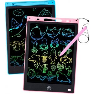 ERYI-2 Pack Tablette Dessin Enfants, 10 Pouces Tablette Dessin Lcd Magique,Doodle Pad Avec Bouton D'Effacement, Jouets Pour Filles Garçons Bleu+Rose - Neuf