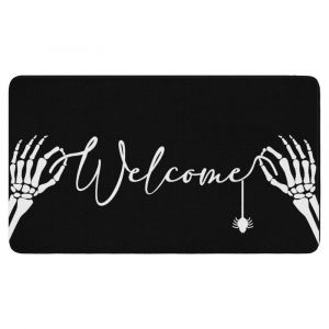 Paillasson D'entrée Antidérapant Motif Tête De Mort Pour Halloween (60 X 90 Cm) - Neuf
