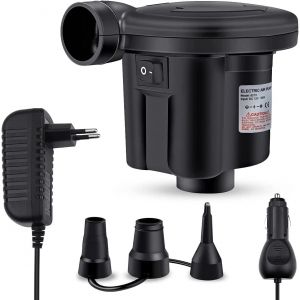 Chenquansarl-Gonfleur Electrique, Pompe À Air Électrique Avec 3 Buses, 2 En 1 Gonfleur/Degonfleur Pour Matelas Gonflable, Matelas Camping, Sofa Gonflable, Piscine Gonflable, 240v/12v - Neuf