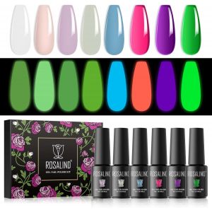 Vernis Gel Uv Semi Permanent,Néon Lumineux Couleur Vernis Semi Permanent Blanc Rose Violet Bleu Jaune Vert,5ml Vernis À Ongles Uv Led Soak Off Manucure Nail Art Set 8pcs - Neuf