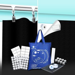 Store Occultant Sans Percage Avec Rail De Rideau 3m, Store Occultant Ventouse Pour Velux, Fenetre Thermique Avec Attaches Auto-Adh&eacute;sives, Store Occultant Fenetre 3000x145 Cm - Neuf